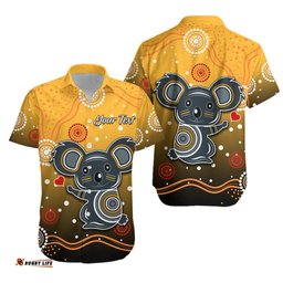 Custom Personalised Koala Indigenous Hawaiian Shirt Aboriginal Aussie