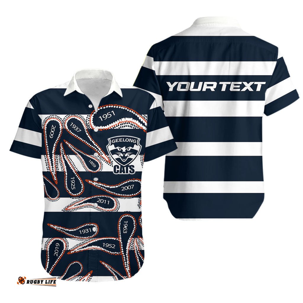 Custom Personalised Geelong Cats Hawaiian Shirt