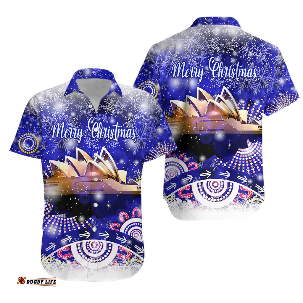 Australian Sydney Opera House Christmas Hawaiian Shirt Original Style Blue