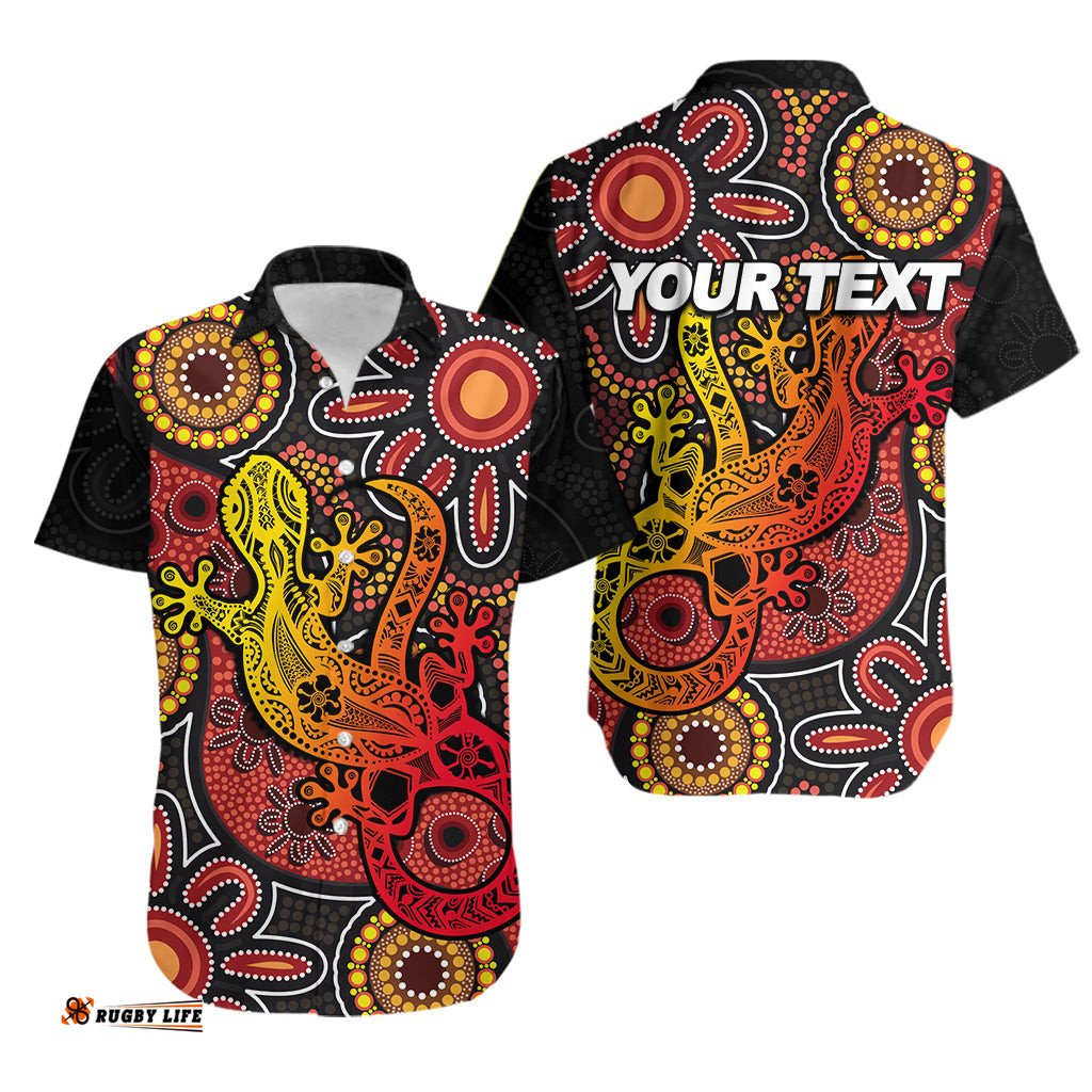 Custom Personalised Aboriginal Lizard Hawaiian Shirt
