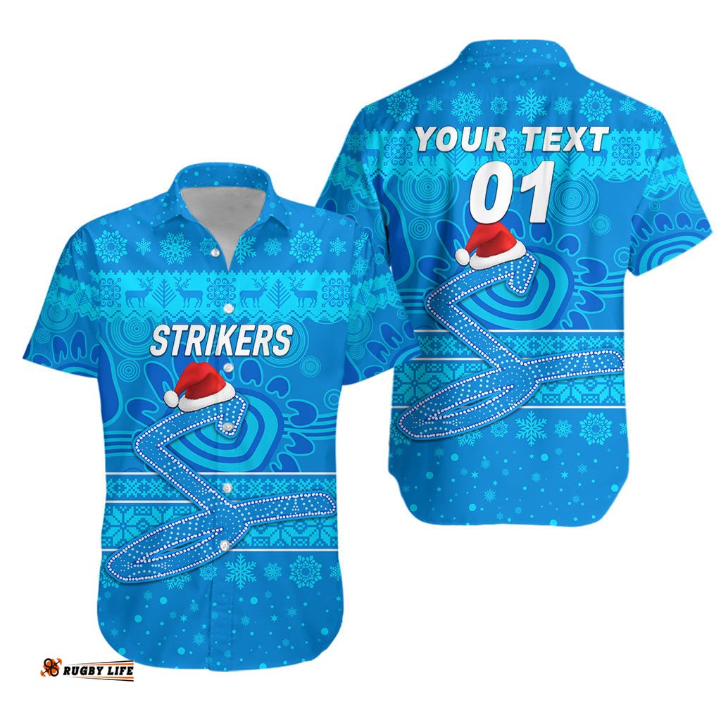 Custom Personalised Adelaide Strikers Hawaiian Shirt Christmas Simple Style