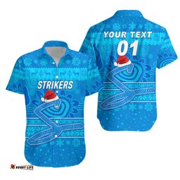 Custom Personalised Adelaide Strikers Hawaiian Shirt Christmas Simple Style