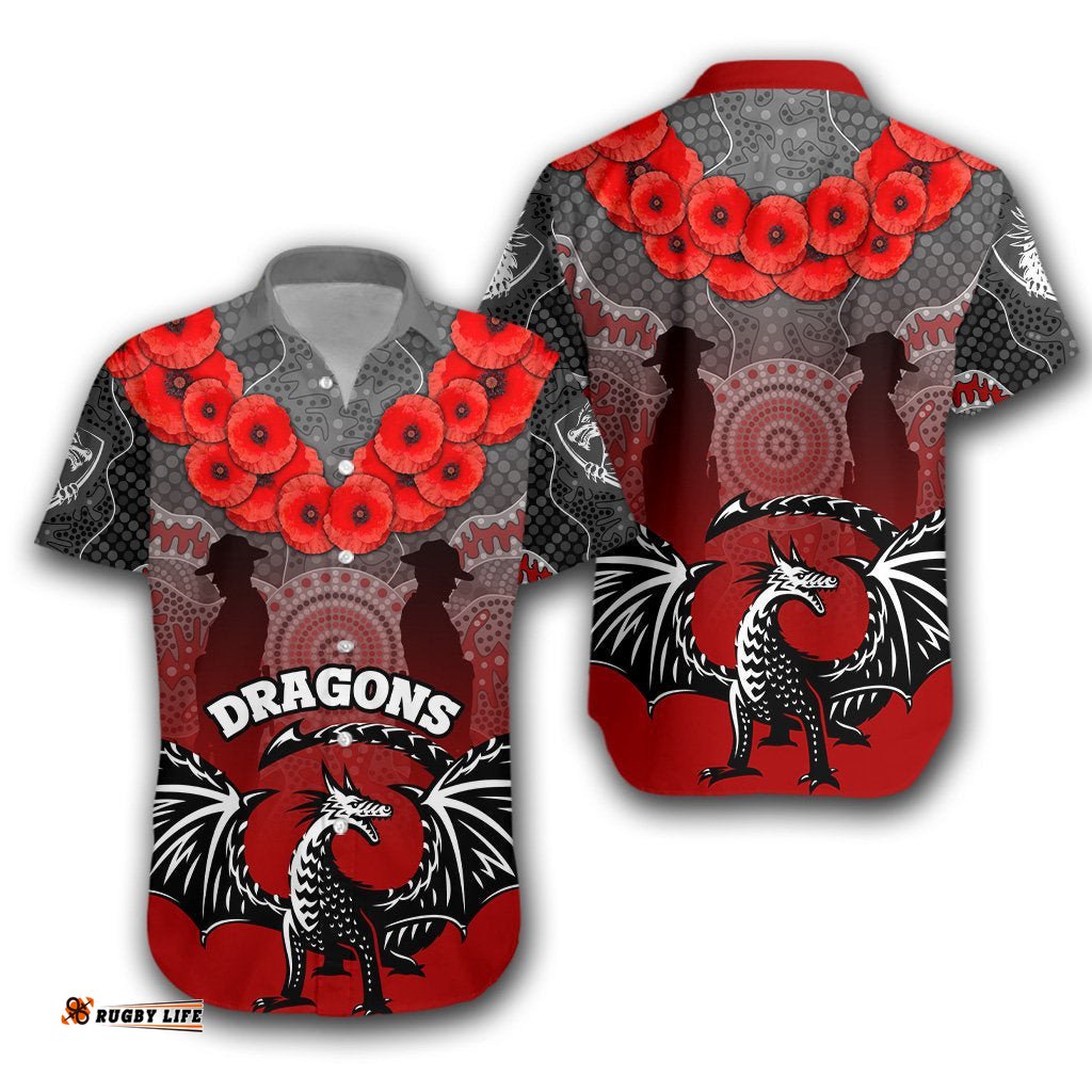 Dragons Hawaiian Shirt St. George ANZAC