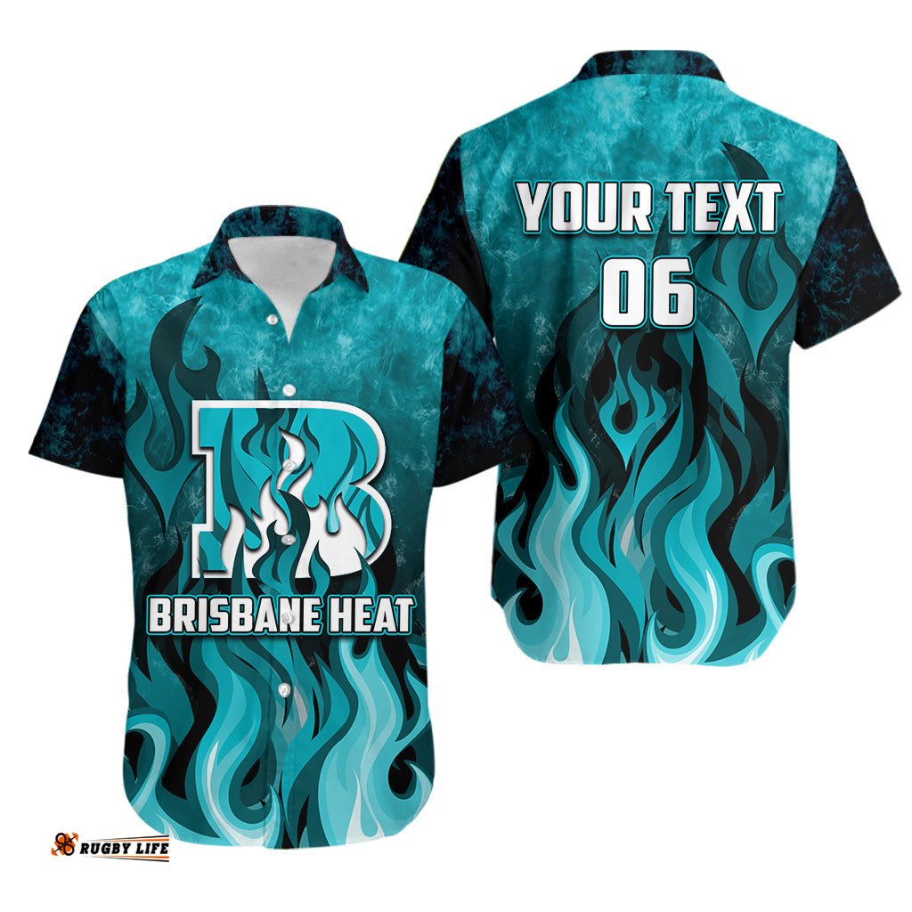 Custom Personalised And Number Brisbane Heat Hawaiian Shirt Cricket Special Style