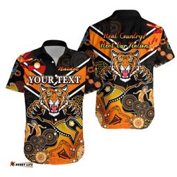 Custom Personalised Wests Hawaiian Shirt Tigers Indigenous NAIDOC Heal Country! Heal Our Nation Black