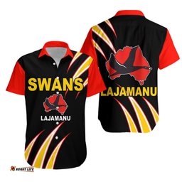Northern Warlpiri Swans Lajamanu Football Black Hawaiian Shirt 0