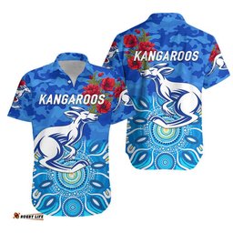 North Melbourne Kangaroos ANZAC Hawaiian Shirt Indigenous Vibes