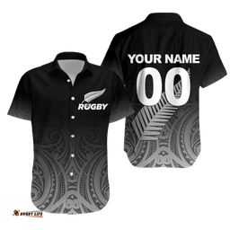 Custom Personalised New Zealand Rugby Hawaiian Shirt Maori Tribal