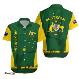 Australia National Colours Hawaiian Shirt Green and Gold