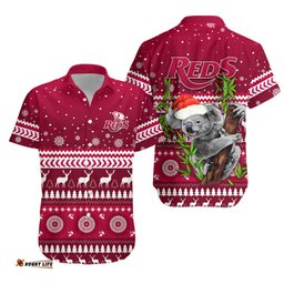 Reds Christmas Hawaiian Shirt Queensland Rugby Indigenous