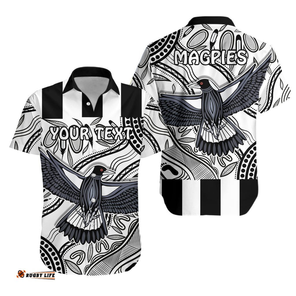 Custom Personalised Magpies Lovers Hawaiian Shirt Collingwood Forever