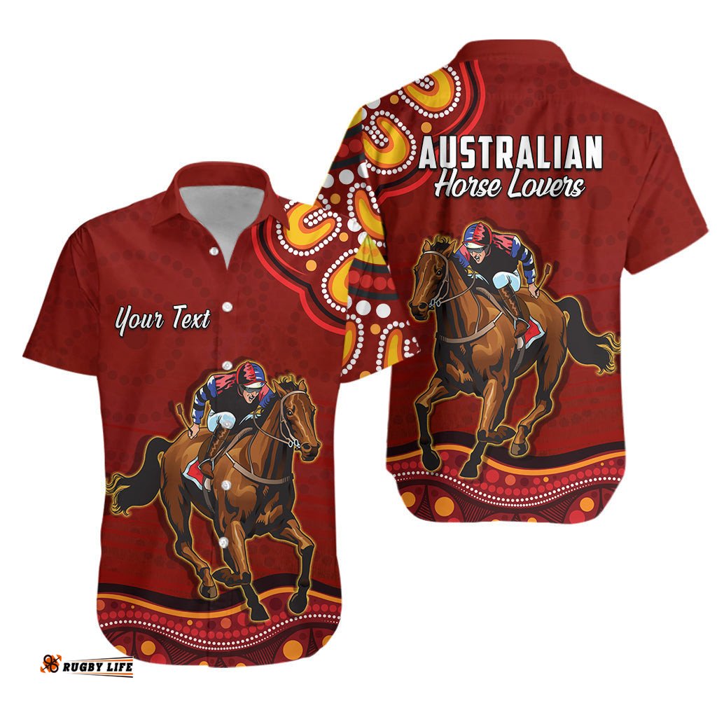 Custom Personalised Launceston Cup Hawaiian Shirt Australia Aboriginal Red Horse Lovers