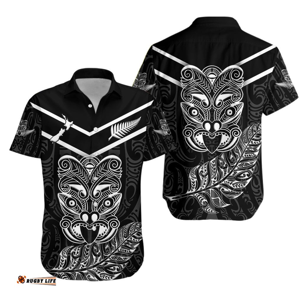 New Zealand Maori Haka Hawaiian Shirt Silver Fern