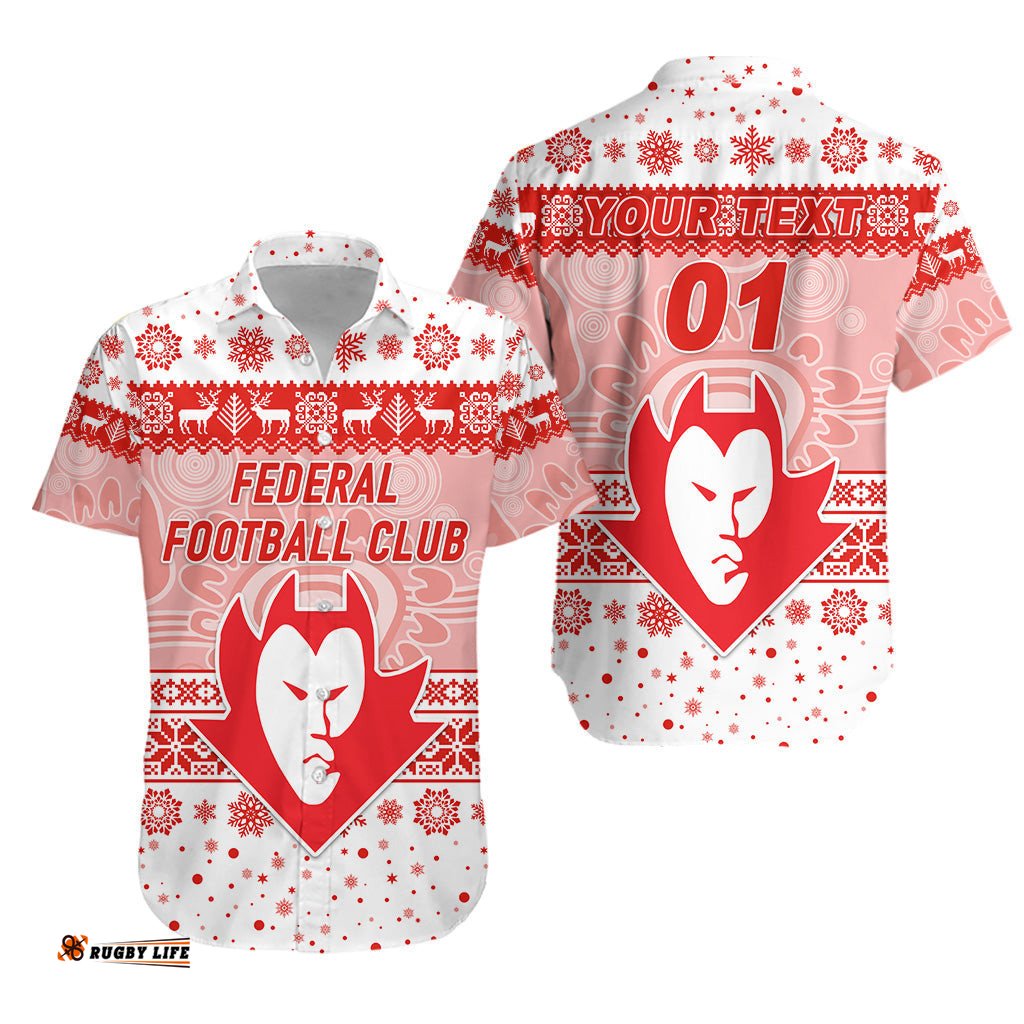 Custom Personalised Federal Football Club Hawaiian Shirt Christmas Simple Style White