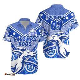 Custom Personalised Laramba Roos Football Club Hawaiian Shirt Kangaroos Indigenous Style, Custom Text And Number