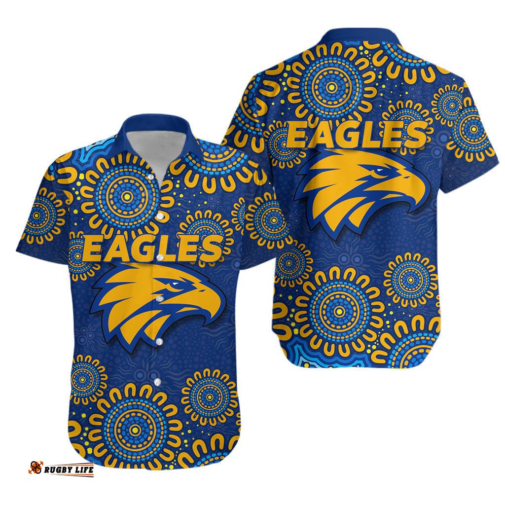West Coast Eagles Aboriginal Dot Painting Hawaiian Shirt