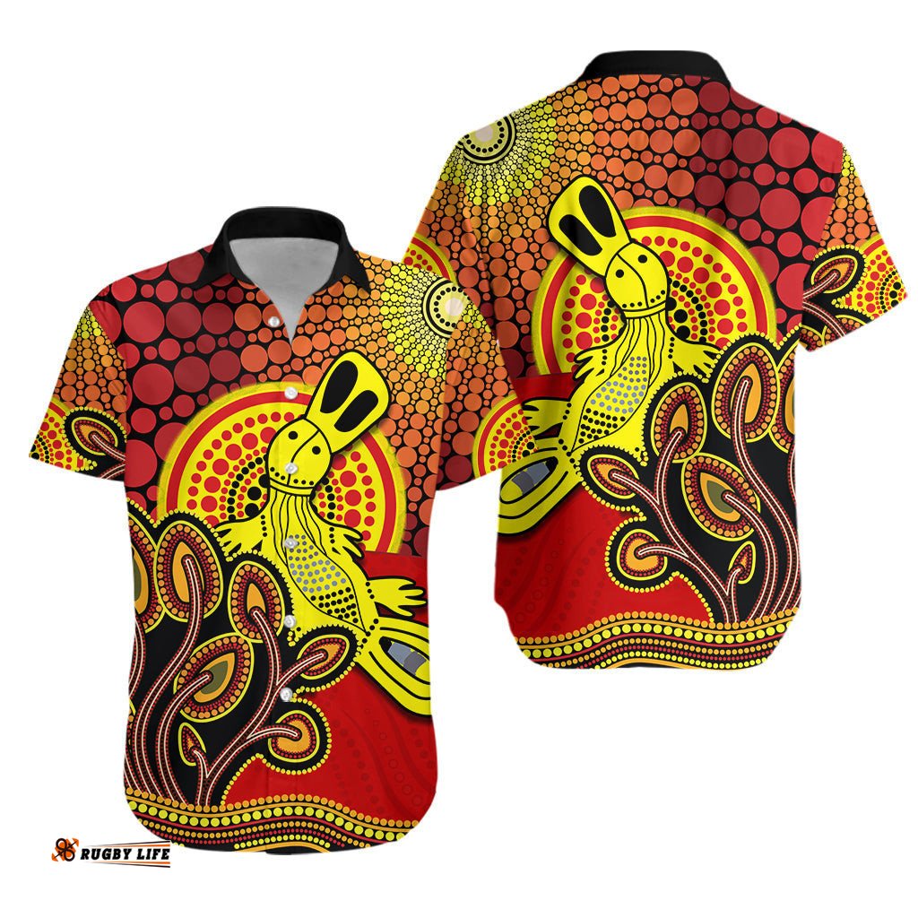 Aboriginal Platypus Hawaiian Shirt Tree On The Hill Sunshine