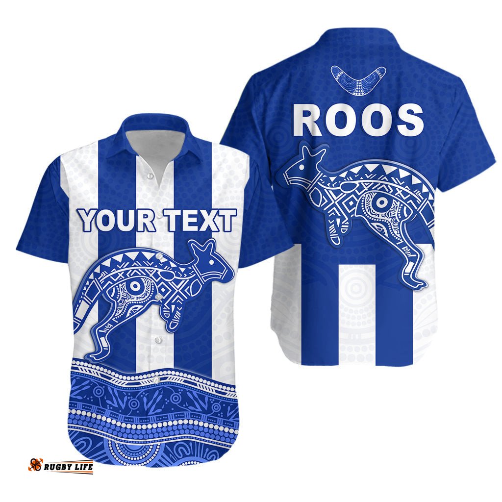 Custom Personalised Roos Indigenous Hawaiian Shirt North Melbourne Football