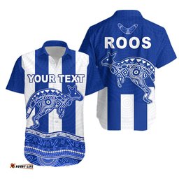Custom Personalised Roos Indigenous Hawaiian Shirt North Melbourne Football