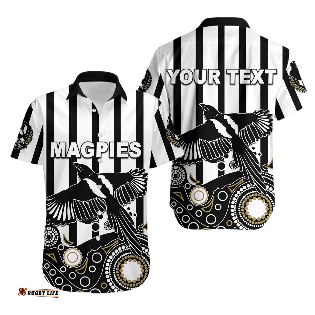 Custom Personalised Magpies Hawaiian Shirt Aboriginal Simple