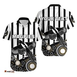 Custom Personalised Magpies Hawaiian Shirt Aboriginal Simple