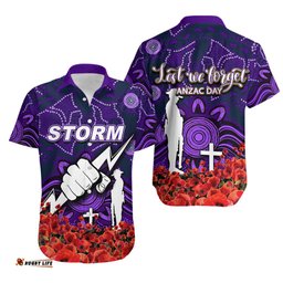 Storm Hawaiian Shirt ANZAC Day Poppy Flowers With Aboriginal