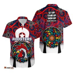 Roosters Rugby Hawaiian Shirt NAIDOC Week