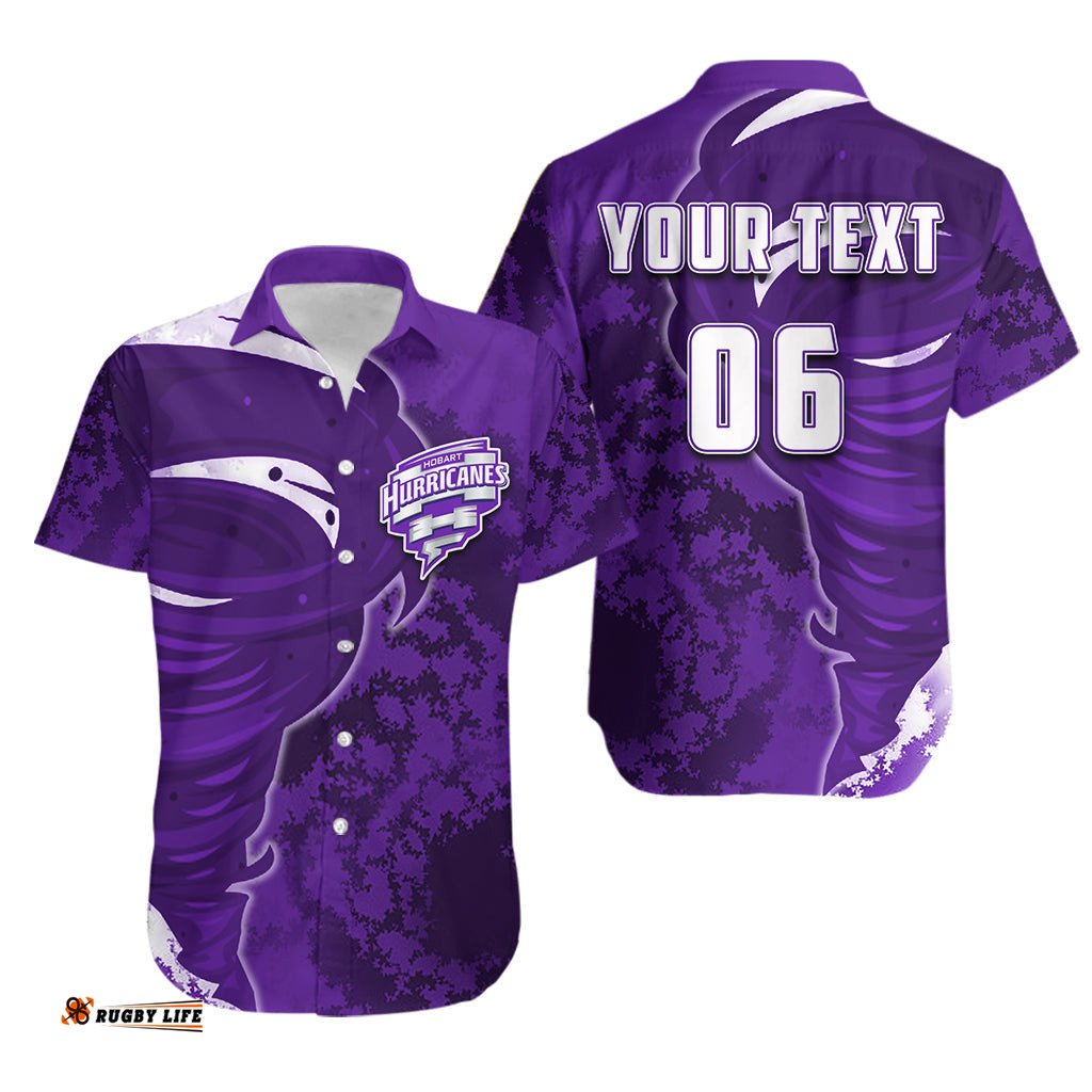 Custom Personalised And Number Hobart Hurricanes Hawaiian Shirt Cricket Special Style