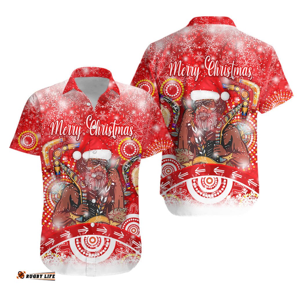 Australia Boomerang Indigenous Vibes Christmas Hawaiian Shirt Original Style Red