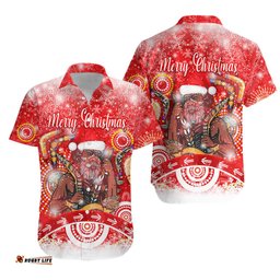 Australia Boomerang Indigenous Vibes Christmas Hawaiian Shirt Original Style Red