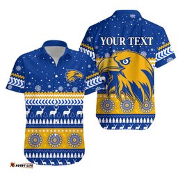 Custom Personalised Eagles Christmas Hawaiian Shirt Indigenous West Coast