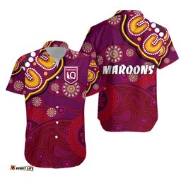 Queensland Maroons Aboriginal Hawaiian Shirt Indigenous Vibes