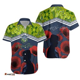 Raiders Rugby Hawaiian Shirt ANZAC Day Lest We Forget