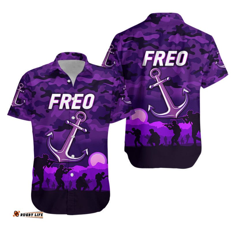 Fremantle Dockers ANZAC Hawaiian Shirt Freo Simple Style