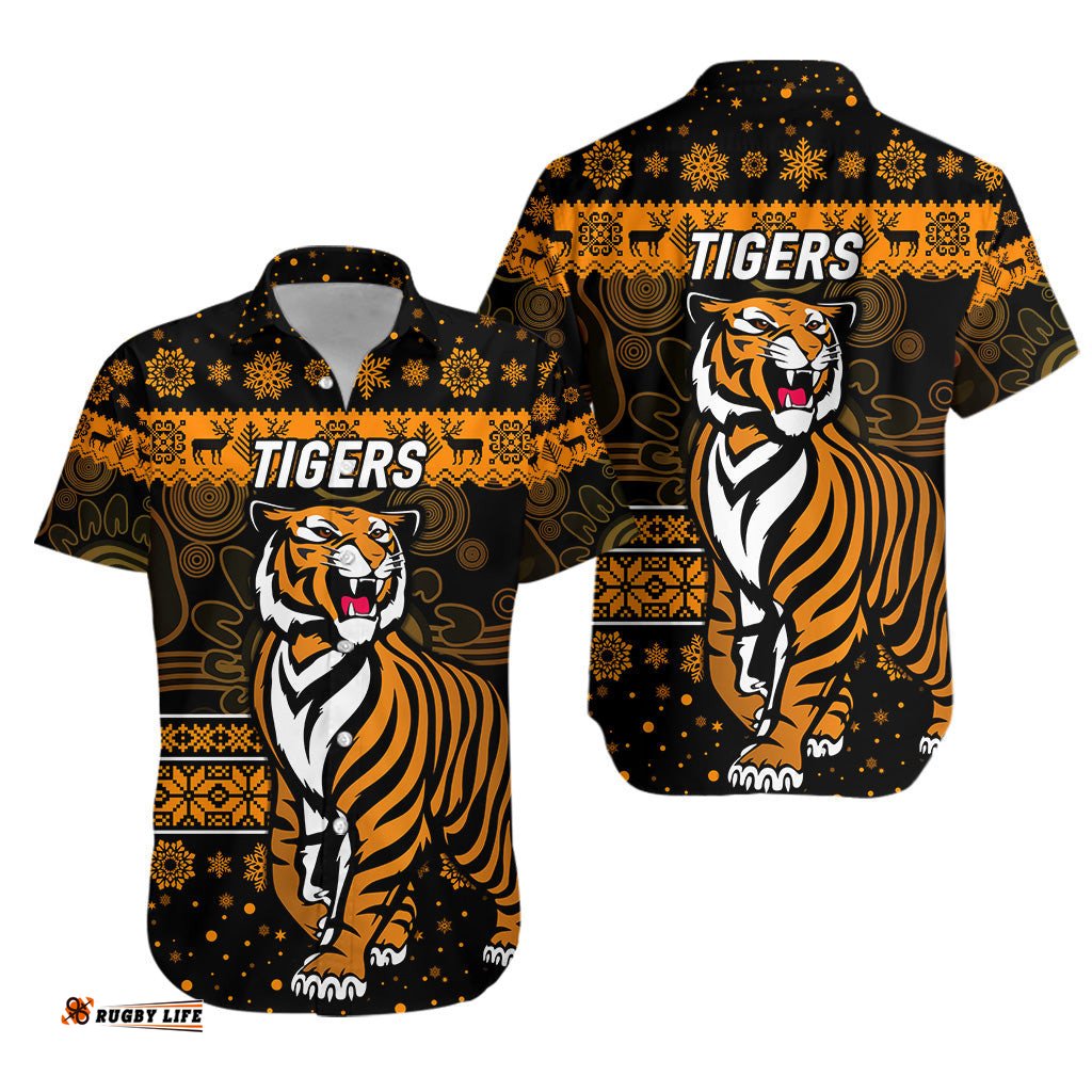 Wests Tigers Hawaiian Shirt Christmas Simple Style