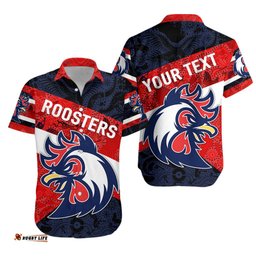 Custom Personalised Sydney Hawaiian Shirt Roosters Sporty Indigenous