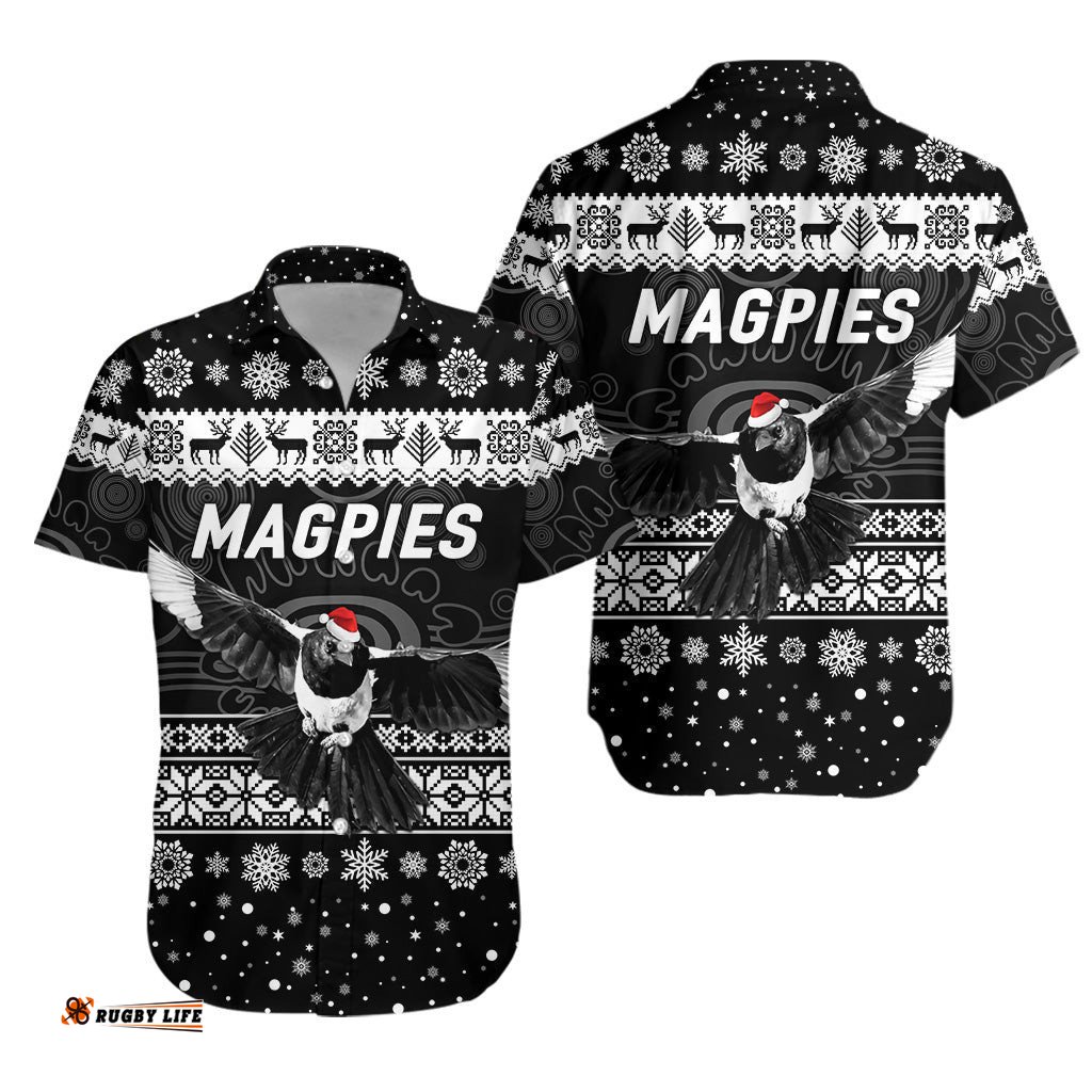 Collingwood Magpies Hawaiian Shirt Christmas Simple Style