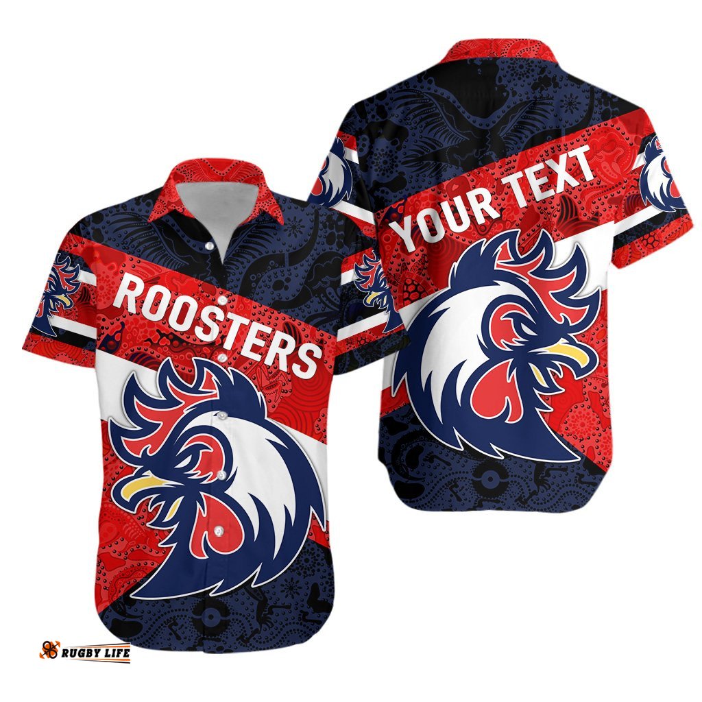 Custom Personalised TI TREE Roosters Hawaiian Shirt Sporty Indigenous