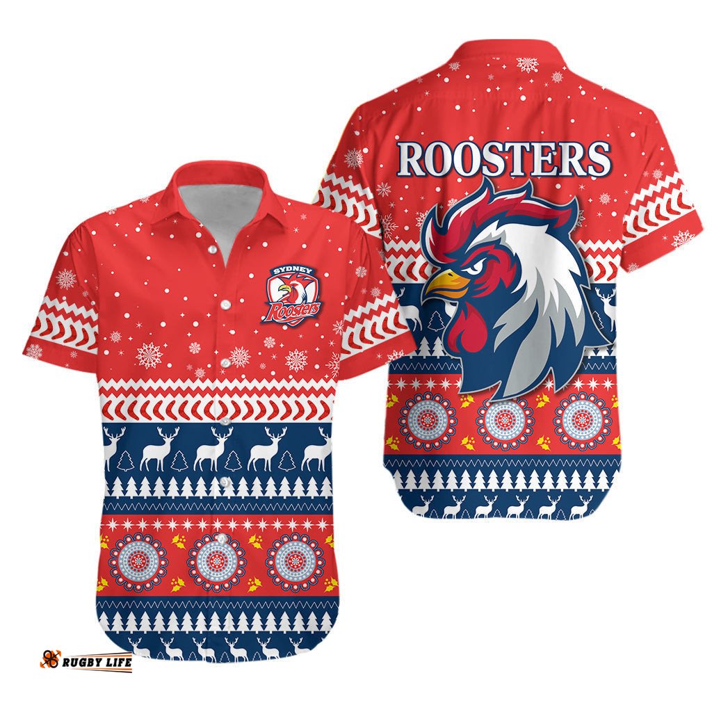 Roosters Hawaiian Shirt Merry Christmas Sydney
