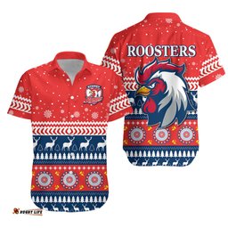 Roosters Hawaiian Shirt Merry Christmas Sydney