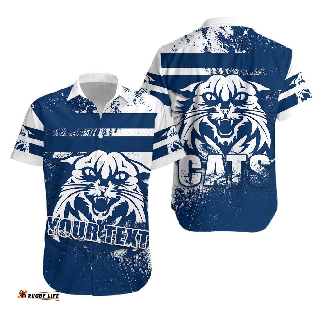 Custom Personalised Cats Hawaiian Shirt Geelong Style Grunge