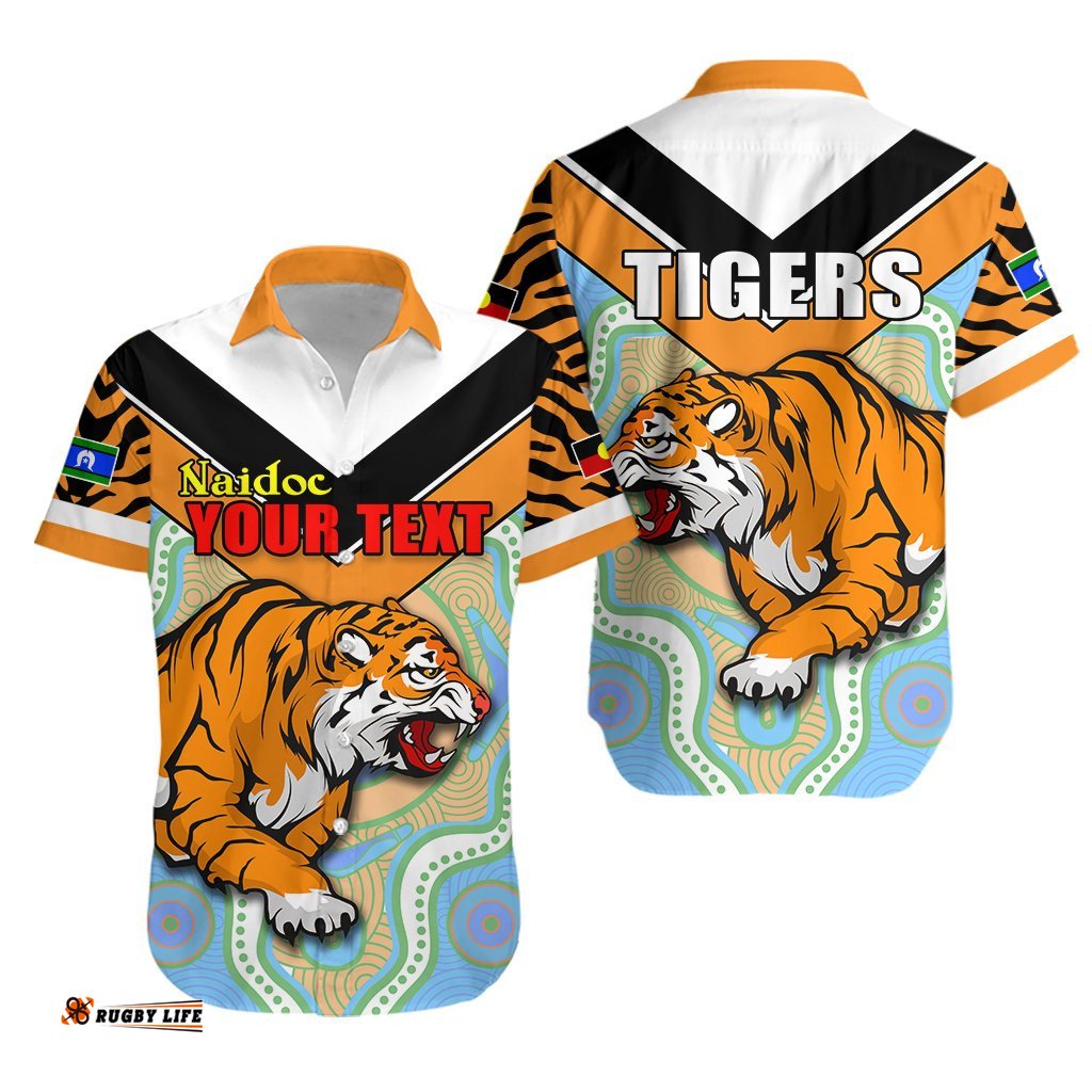 Custom Personalised Tigers NAIDOC Week Hawaiian Shirt Wests Brave