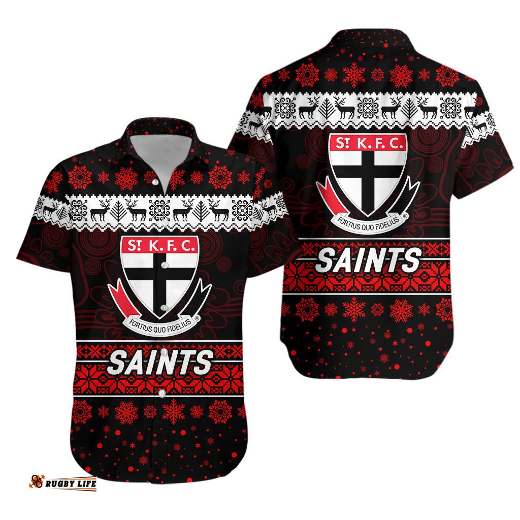 St Kilda Saints Hawaiian Shirt Christmas Simple Style