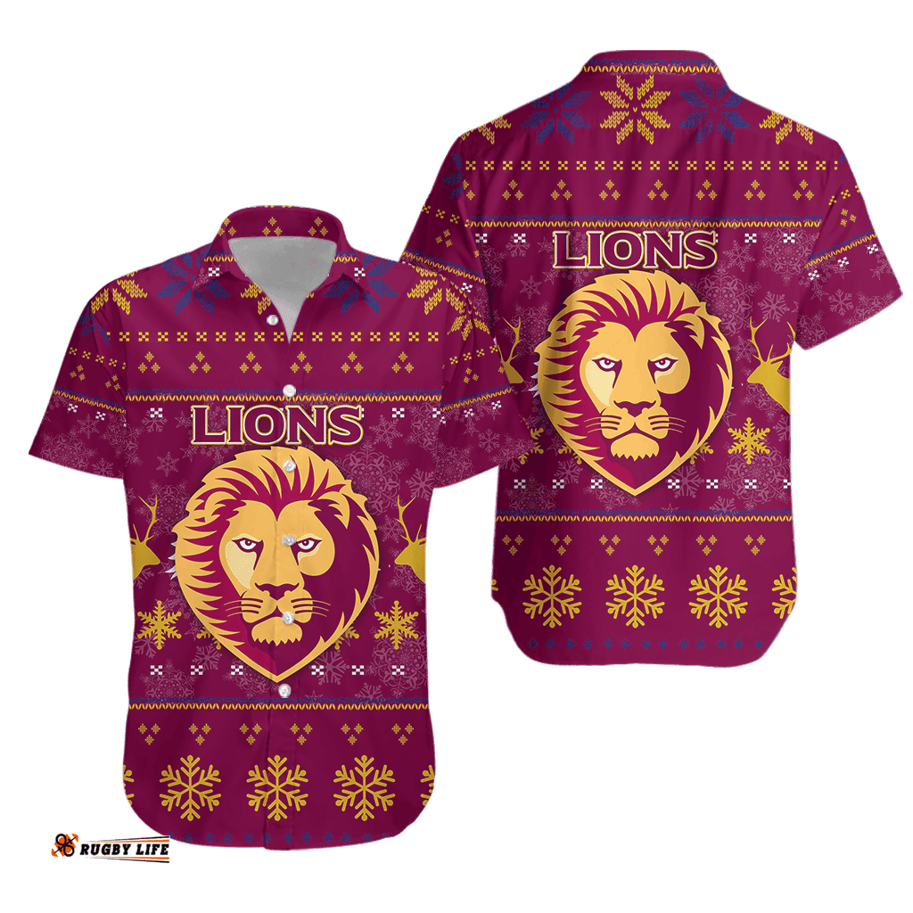 Brisbane Lion Hawaiian Shirt Christmas Ugly Style