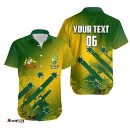 Custom Personalised And Number Cricket Hawaiian Shirt Australian Cricket Special Style
