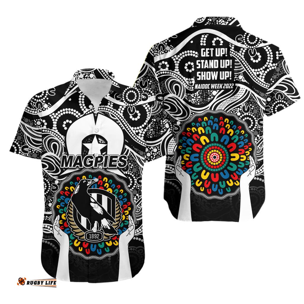 Magpies Australian Football Hawaiian Shirt NAIDOC Week