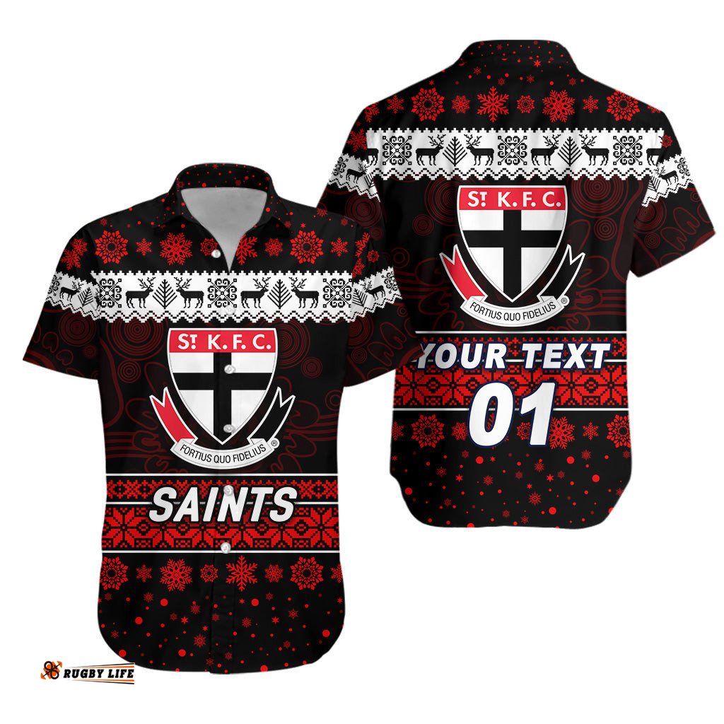 Custom Personalised St Kilda Saints Hawaiian Shirt Christmas Simple Style