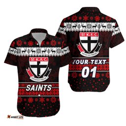 Custom Personalised St Kilda Saints Hawaiian Shirt Christmas Simple Style