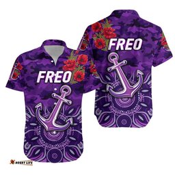 Fremantle Dockers ANZAC Hawaiian Shirt Freo Indigenous Vibes