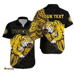 Custom Personalised Boulder City Football Club Hawaiian Shirt Goldfields Football Indigenous Tigers